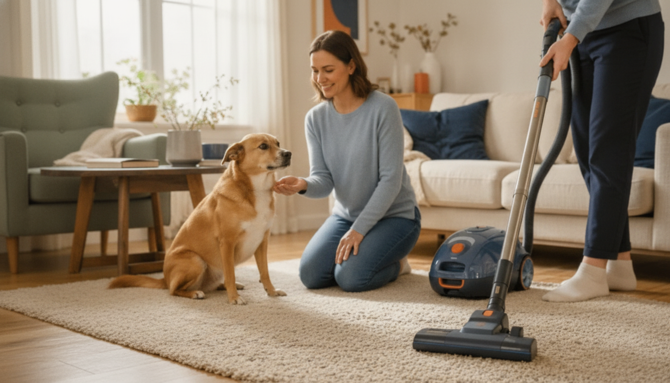 Calm Pets Around the Vacuum: Stress Signs & Training